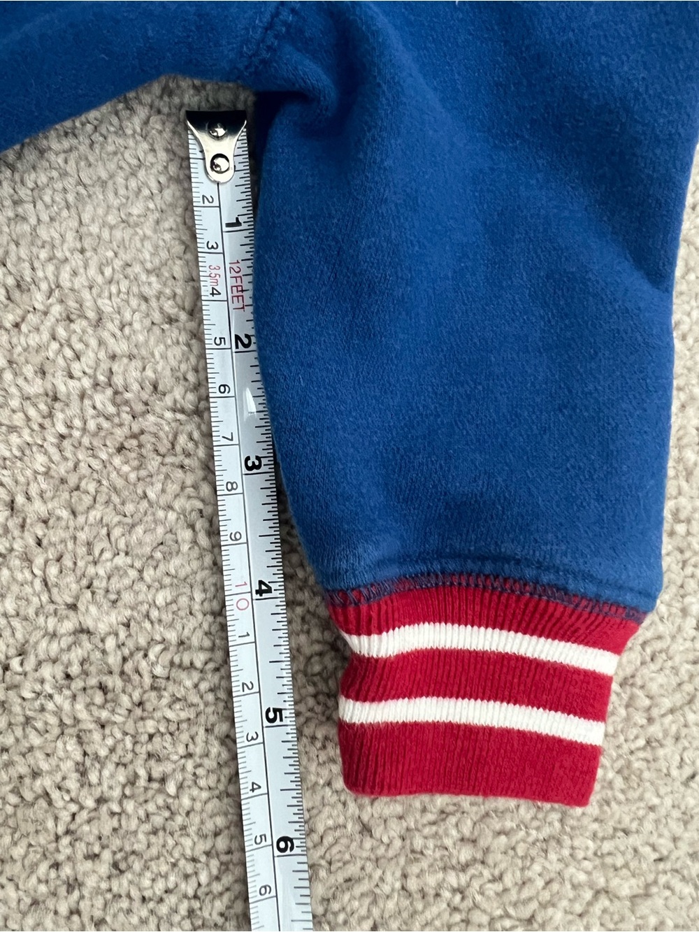 Roots Toddler Soft Blue Zip Hoodie with Red-Striped Trim - Picture 9 of 9